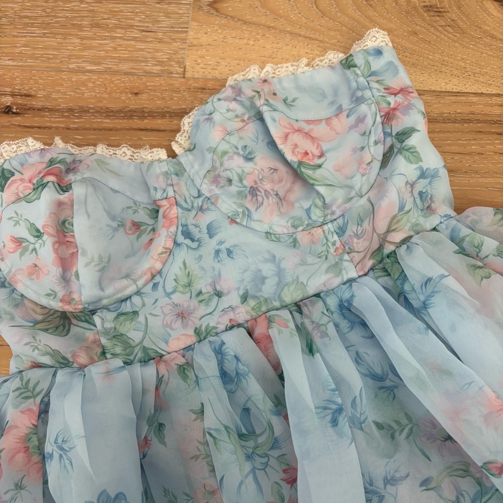 Selkie French Corset Puff Midi Dress - Picture 5 of 9